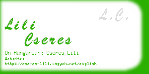lili cseres business card